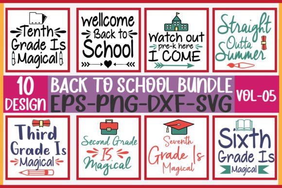 10 Back to School Bundle Vol-05: Graphics & Crafts Asset Review