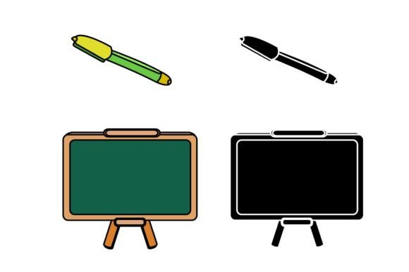Back to School Ballpoint Icon Design: Graphics & Icons for Real Crafting