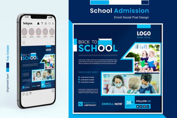 Back to School or School Admission Post: Social Media Templates & Graphics