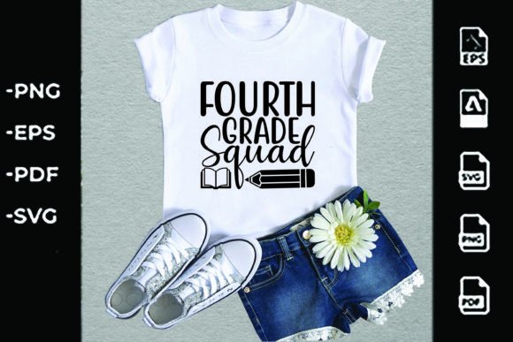 Back to School SVG Design: Fourth GRADE S Graphics & T-Shirt Designs