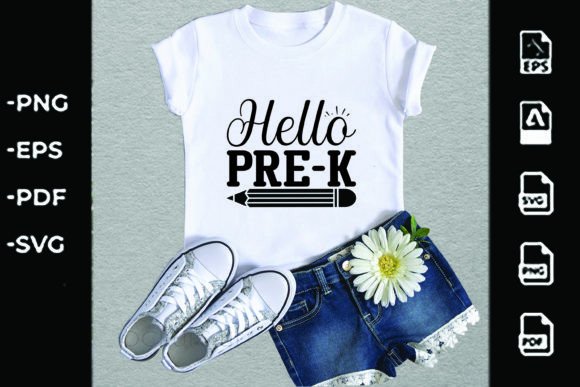Back to School SVG Design: Hello Pre-K! Graphics & T-Shirt Designs