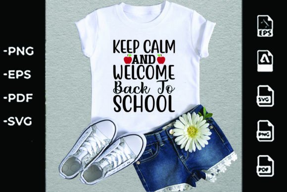 Back to School SVG Design: KEEP CALM — Graphics & T-Shirt Designs