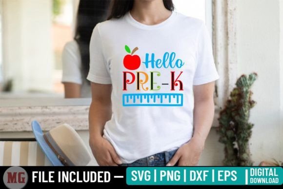 Hello Pre-k – Back to School SVG Graphics & T-Shirt Designs