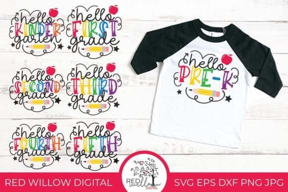 Hello School Bundle: Graphics for Crafts