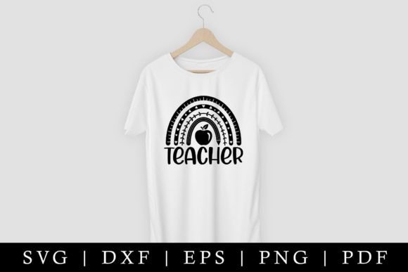 Teacher SVG Back to School SVG: Boho Rainbow Graphics for Local Crafts